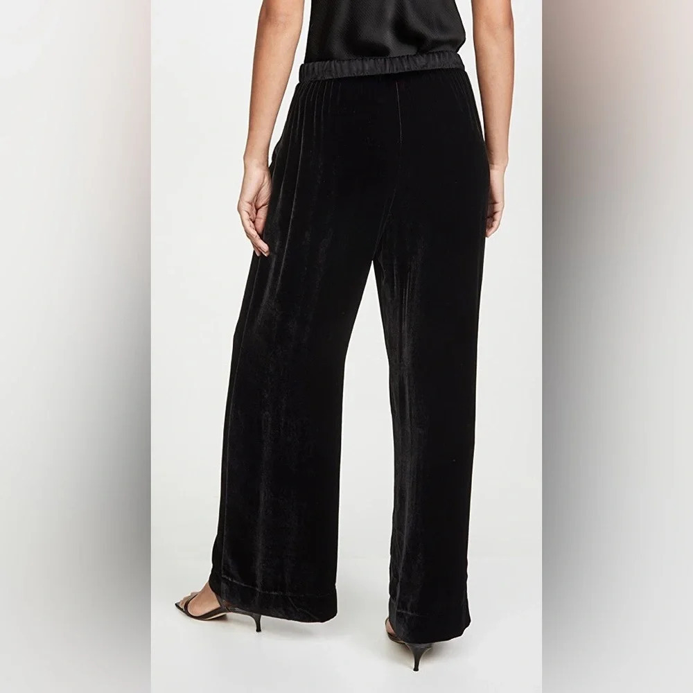 Nation LTD Pico Wide Leg Velvet Tie Waist Pants Black Casual Women’s Medium